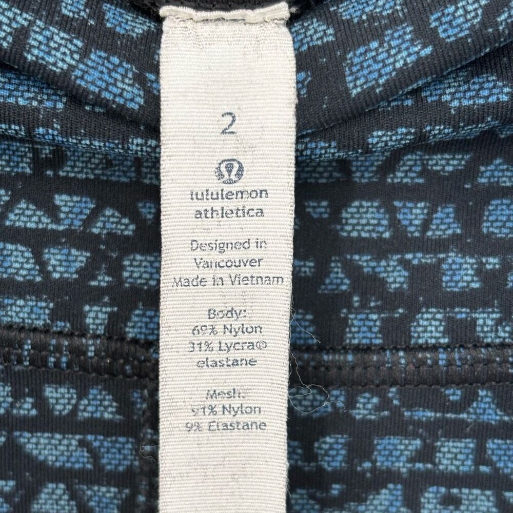 Lululemon Pace Rival Crop 19" Leggings Shatter Weave Teal Lake / Black Size‎ 2 - Picture 4 of 14
